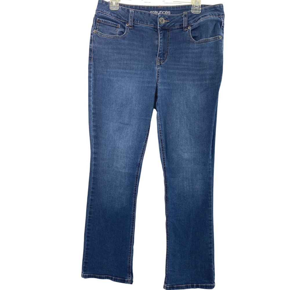 Maurices Jeans Womens 10 Short Mid-Rise Straight Medium Wash Denim Stretch‎